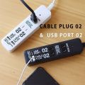 CABLE PLUG-02＆USB-02 ケーブルプラグ2個口＆USBポート2個口